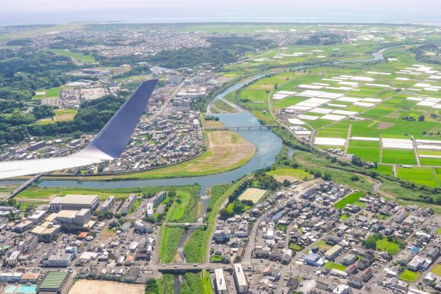 宮崎ブーゲンビリア空港への着陸 宮崎空港