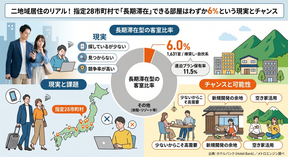 二地域居住のリアル！指定28市町村で「長期滞在」できる部屋はわずか6%という現実とチャンス | 二拠点生活