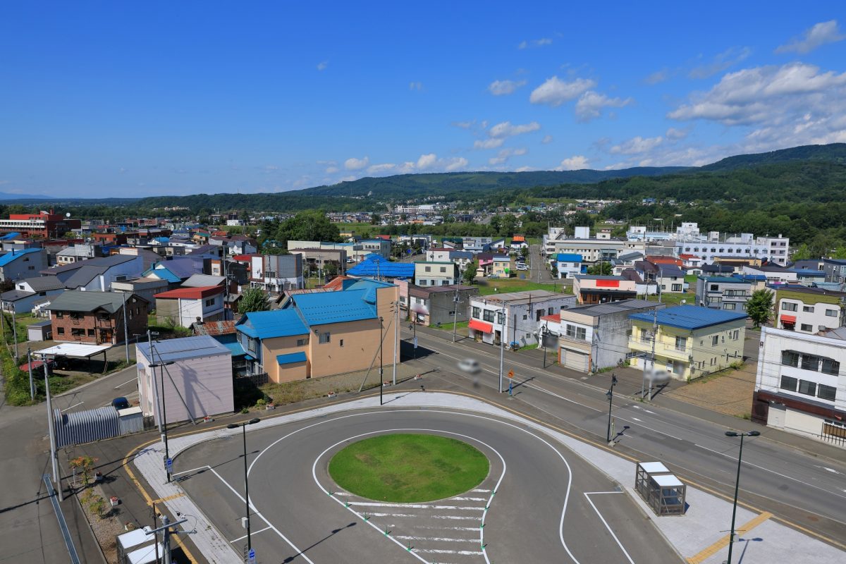 赤平市の市街地の街並み