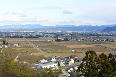 福島県伊達市の田舎の風景と町並み