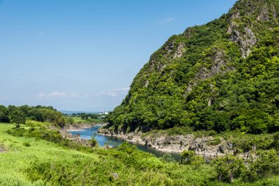 岐阜県坂祝町の木曽川と自然の風景