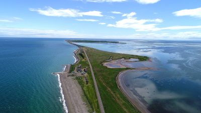 北海道別海町の野付半島をドローン空撮