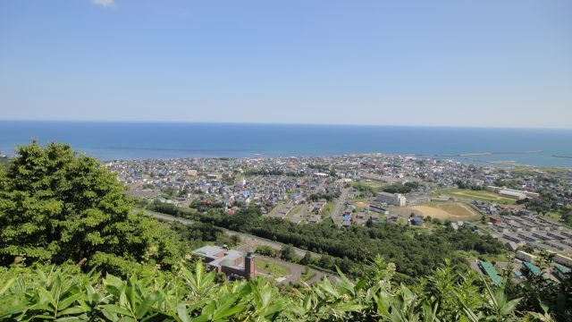 北海道枝幸町の市街地の景色
