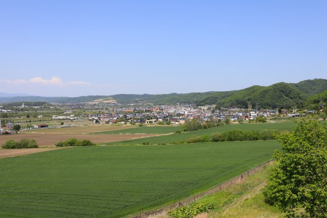 北海道本別町の丘からの市街地の眺め