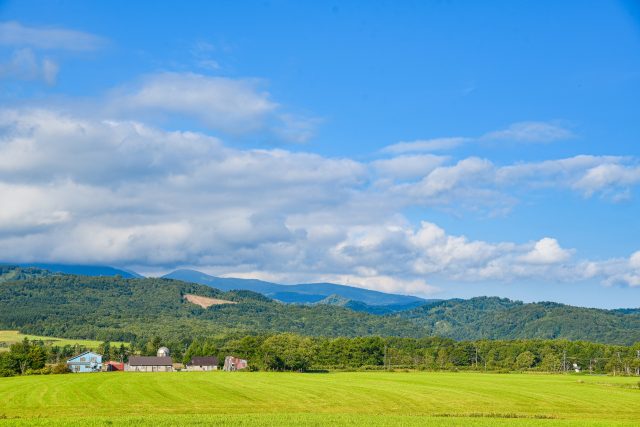 北海道黒松内町で見られる田舎の風景