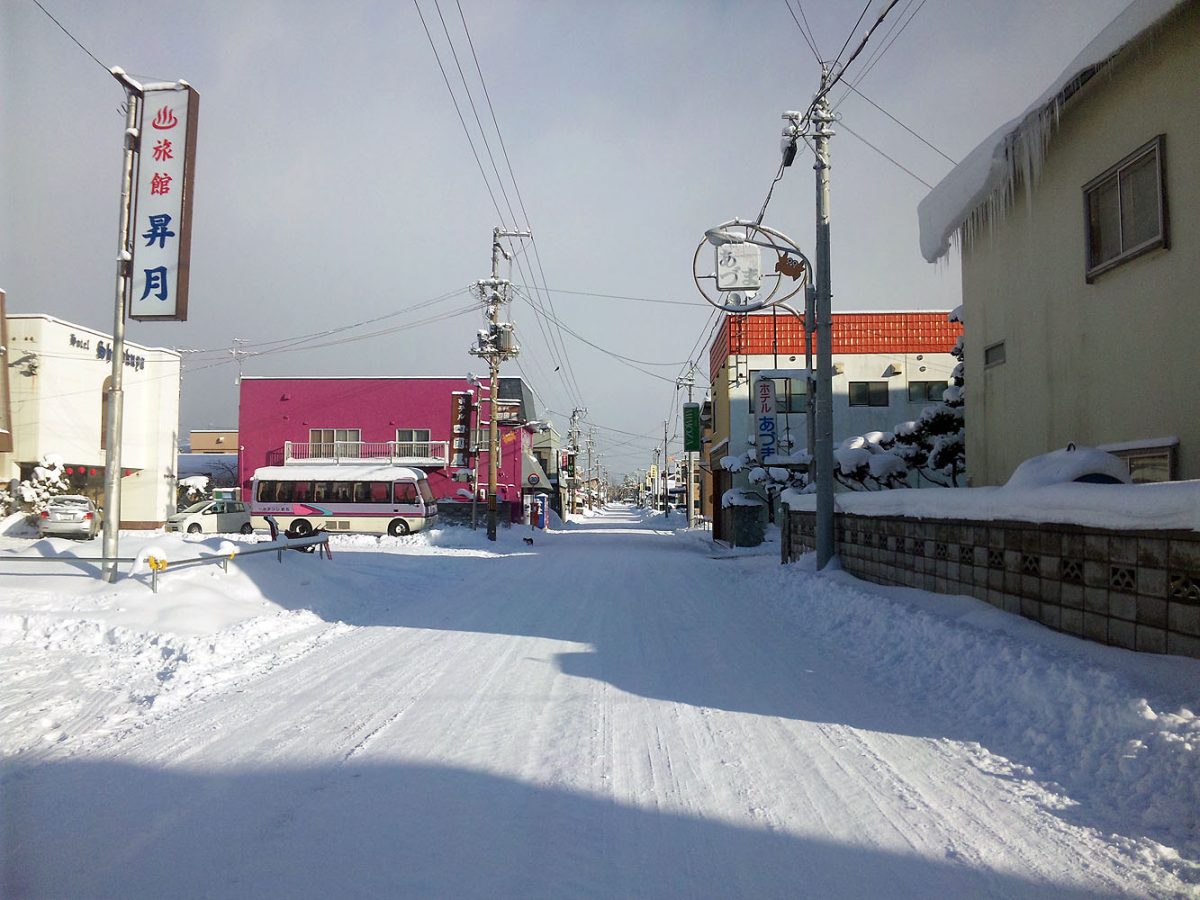 長万部町の市街地の風景