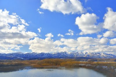 北海道浦臼町の鶴沼公園と田舎の風景