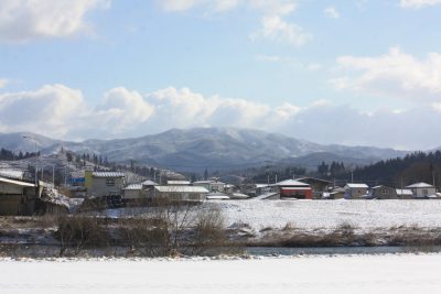 岩手県紫波町の田舎の雪景色
