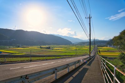 神奈川県愛川町の田畑と田舎の風景