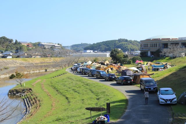 熊本県和水町にある道の駅きくすいとのどかな町並み