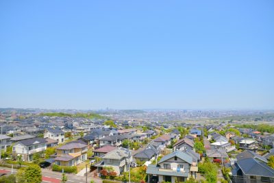宮城県名取市の街の風景を那智が丘から眺める
