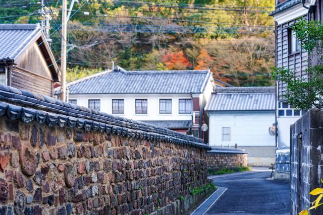 佐賀県有田町の伝統的な家屋のある町並み