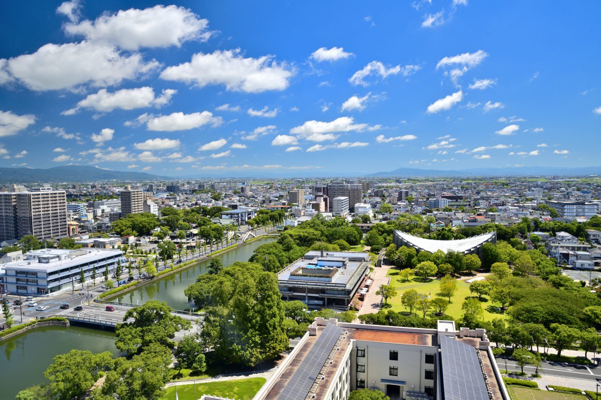 佐賀県佐賀市の市街地の町並み
