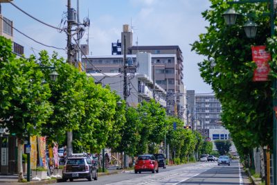 埼玉県富士見市の町並みと道路