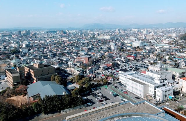 栃木県宇都宮市の市街地の風景